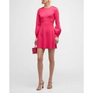 Shoshanna Julia Long-Sleeve Knit Minidress pink size Medium